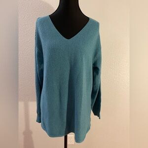 Ella Moss Blue V-Neck Sweater